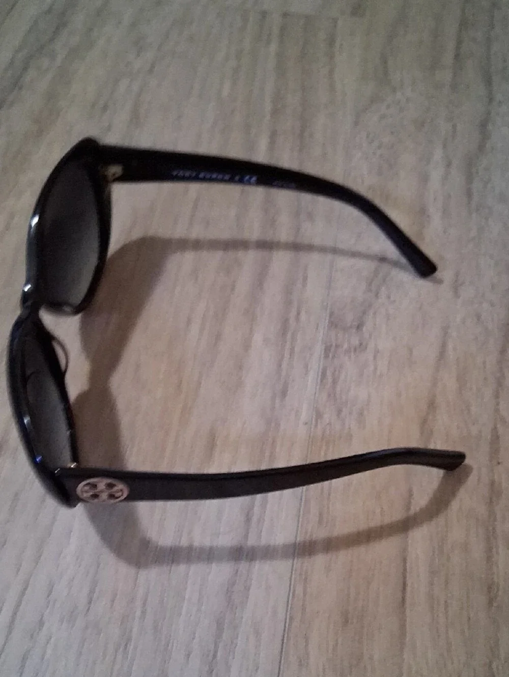 Tory Burch Black Cat-Eye Sunglasses with Gold Logo